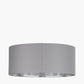 Elin 55cm Steel Grey Poly Cotton and Silver Lining Cylinder Shade