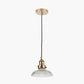Bowery Ribbed Glass with Antique Brass Fitting Elec Pendant