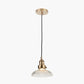 Bowery Ribbed Glass with Antique Brass Fitting Elec Pendant