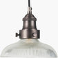 Bowery Ribbed Glass with Antique Bronze Fitting Elec Pendant