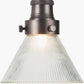 Lenox Conical Ribbed Glass with Antique Bronze Fitting Elec Pendant