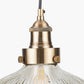 Bowery Large Ribbed Glass with Antique Brass Fitting Elec Pendant