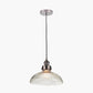 Bowery Large Ribbed Glass with Antique Bronze Fitting Elec Pendant