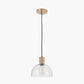 Kingston Clear Glass with Antique Brass Fitting Elec Pendant