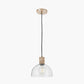Kingston Clear Glass with Antique Brass Fitting Elec Pendant