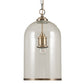 Cloche Clear Glass and Antique Brass Pendant