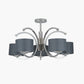 Arcadia Silver Metal Curved 5 Arm Semi Flush Pendant