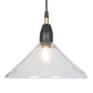 Canton Matt Black Metal and Glass Cone Pendant