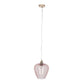 Almada Textured Rose Coloured Glass Pendant
