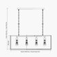 Llewellyn Matt Black Metal and Glass 4 Bulb Pendant