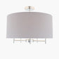 Plaza Silver Metal and Grey Linen Pendant