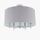 Plaza Silver Metal and Grey Linen Pendant