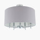 Plaza Silver Metal and Grey Linen Pendant