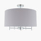 Plaza Silver Metal and Grey Linen Pendant