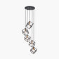 Alessio Matt Black Metal 5 Cube Pendant