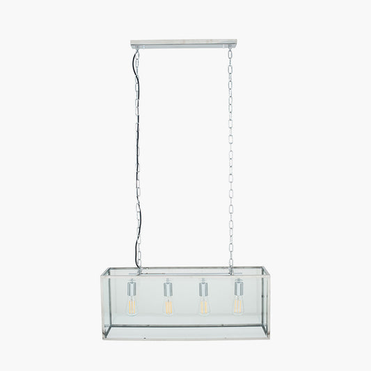 Llewellyn Silver Metal and Glass 4 Bulb Pendant