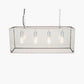 Llewellyn Silver Metal and Glass 4 Bulb Pendant