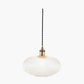 Abigail Clear Ribbed Glass Oval Pendant