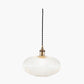 Abigail Clear Ribbed Glass Oval Pendant