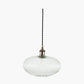 Abigail Clear Ribbed Glass Oval Pendant