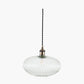 Abigail Clear Ribbed Glass Oval Pendant