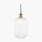Abigail Clear Ribbed Glass Tall Pendant