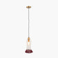 Dita Clear Organic Glass and Red Tassel Pendant