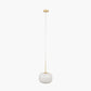 Bella White Glass and Gold Metal Ribbed Squoval Pendant