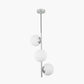 Asterope White Orb and Shiny Chrome Metal Pendant