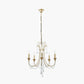 Belle Antique Silver Leaf Metal and Beaded 5 Light Chandelier Pendant