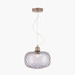 Azores Grey Textured Glass Oval Pendant