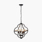 Amine Black Metal 4 Light Fleur De Lys Pendant