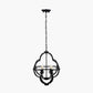 Amine Black Metal 4 Light Fleur De Lys Pendant