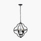 Amine Black Metal 4 Light Fleur De Lys Pendant