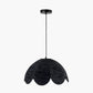 Petal Scalloped Black Raffia Pendant