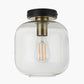 Florence Black Metal and Glass Flush Pendant