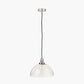 Cecilia Antique Silver Metal and Clear Glass Dome Pendant
