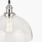 Cecilia Antique Silver Metal and Clear Glass Dome Pendant