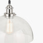 Cecilia Antique Silver Metal and Clear Glass Dome Pendant