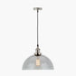 Cecilia Antique Silver Metal and Smoked Glass Dome Pendant