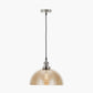 Cecilia Antique Silver Metal and Lustre Glass Dome Pendant