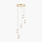 Alondra Gold Metal and White Glass LED Multi Drop Pendant