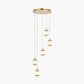 Alondra Gold Metal and White Glass LED Multi Drop Pendant