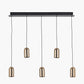 Xena Black and Rose Gold Metal 5 Drop LED Pendant
