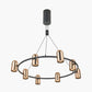 Xena Black and Rose Gold Metal 8 Light LED Pendant