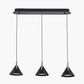 Astarion Matt Black and Gold 3 Drop LED Pendant