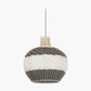 Rowan Natural Rattan Black and White Woven Pendant
