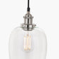Clio Antique Silver Metal and Clear Glass Pendant