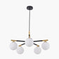 Wanda White Orb and Black Metal 5 Light Pendant