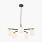 Wanda White Orb and Black Metal 5 Light Pendant